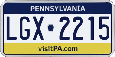PA license plate LGX2215