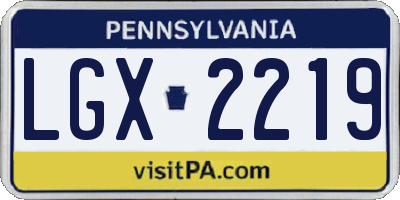 PA license plate LGX2219