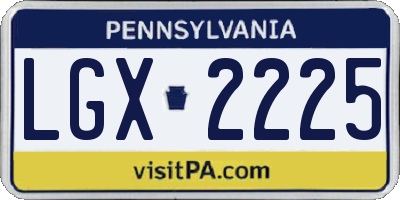 PA license plate LGX2225