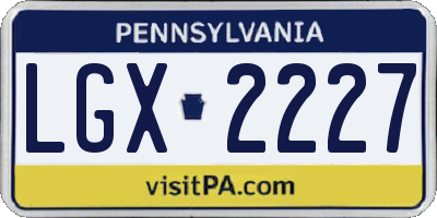 PA license plate LGX2227