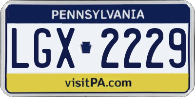 PA license plate LGX2229