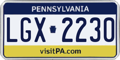 PA license plate LGX2230