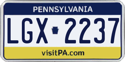PA license plate LGX2237