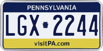 PA license plate LGX2244