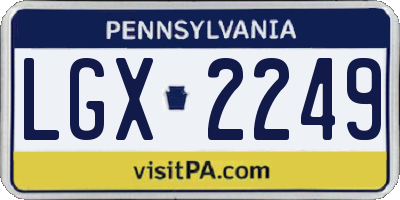 PA license plate LGX2249