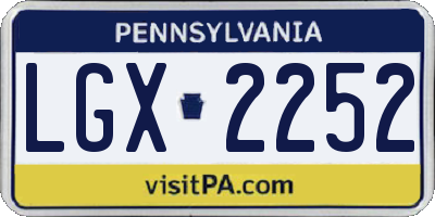PA license plate LGX2252