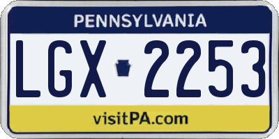 PA license plate LGX2253