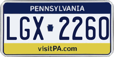 PA license plate LGX2260