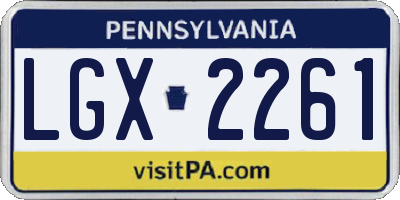PA license plate LGX2261