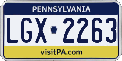 PA license plate LGX2263