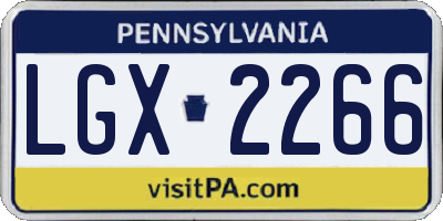 PA license plate LGX2266