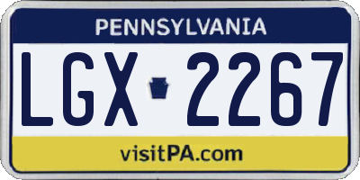 PA license plate LGX2267
