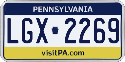 PA license plate LGX2269