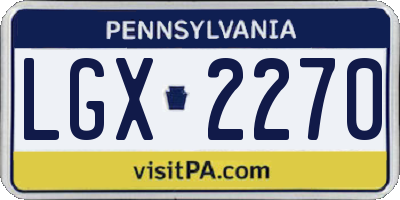 PA license plate LGX2270