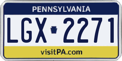 PA license plate LGX2271
