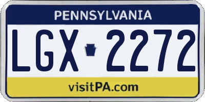 PA license plate LGX2272