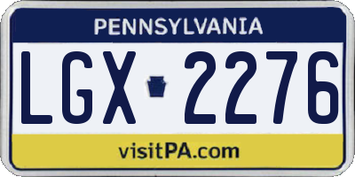 PA license plate LGX2276