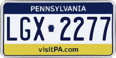 PA license plate LGX2277