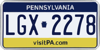 PA license plate LGX2278