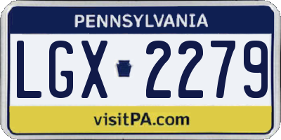PA license plate LGX2279