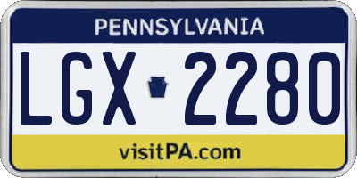PA license plate LGX2280