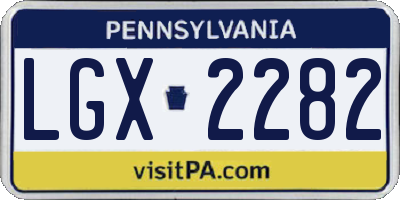 PA license plate LGX2282