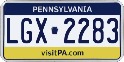 PA license plate LGX2283
