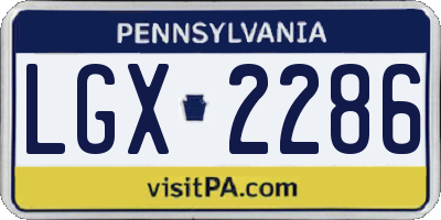PA license plate LGX2286