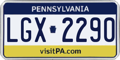 PA license plate LGX2290