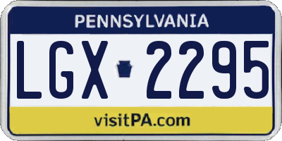 PA license plate LGX2295