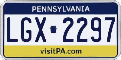 PA license plate LGX2297