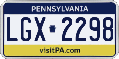 PA license plate LGX2298