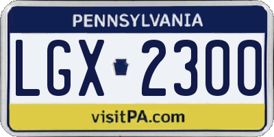 PA license plate LGX2300