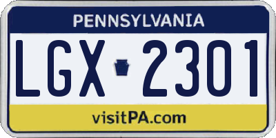 PA license plate LGX2301