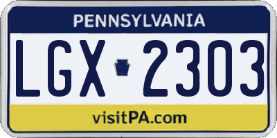 PA license plate LGX2303