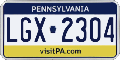 PA license plate LGX2304