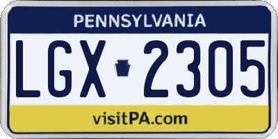 PA license plate LGX2305