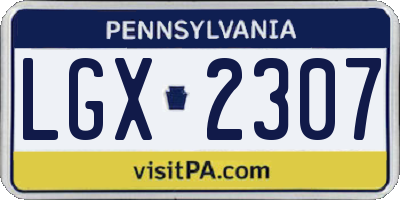 PA license plate LGX2307