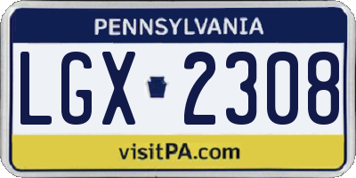 PA license plate LGX2308