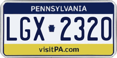 PA license plate LGX2320