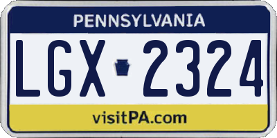 PA license plate LGX2324