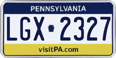 PA license plate LGX2327