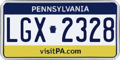 PA license plate LGX2328
