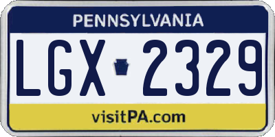 PA license plate LGX2329