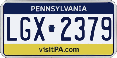 PA license plate LGX2379