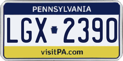 PA license plate LGX2390