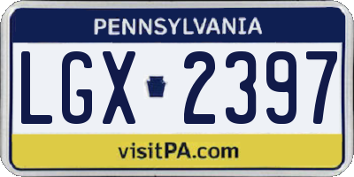 PA license plate LGX2397