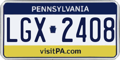 PA license plate LGX2408