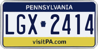 PA license plate LGX2414