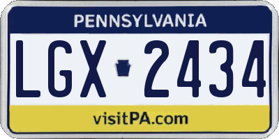 PA license plate LGX2434